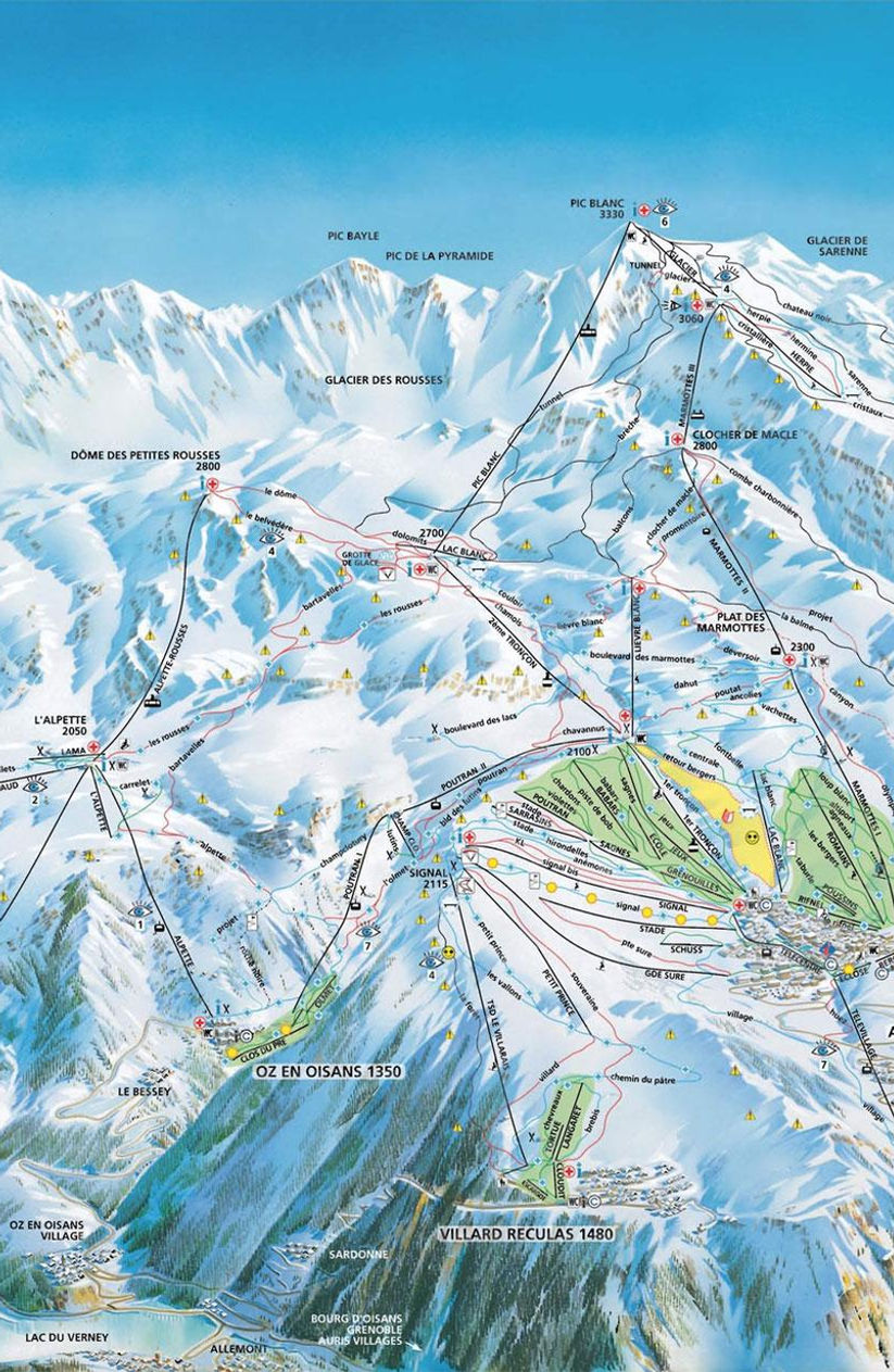 Alpe d'Huez Piste Map